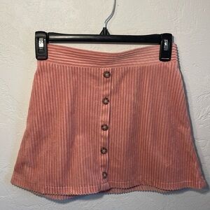 Self Esteem Pink Corduroy Button Skirt